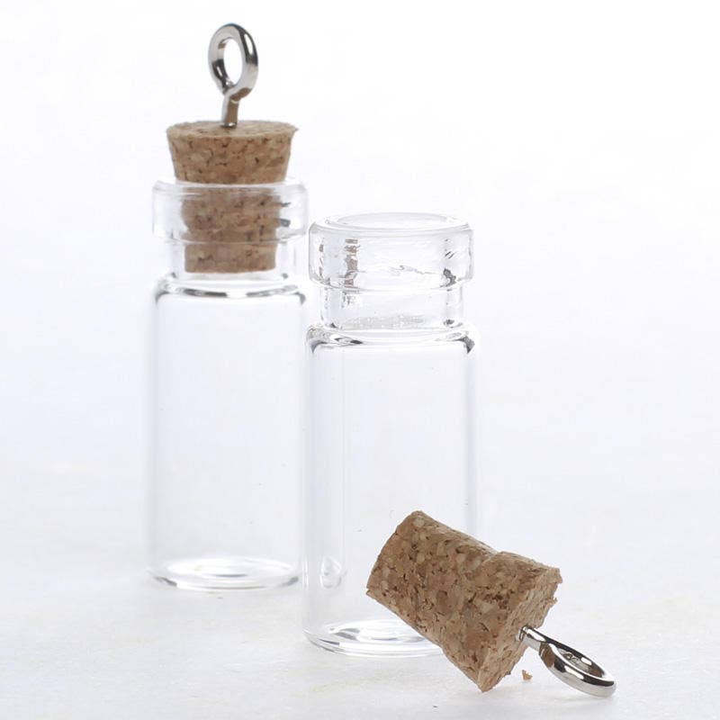 1-1/2" Miniature Corked Glass Bottle Charms