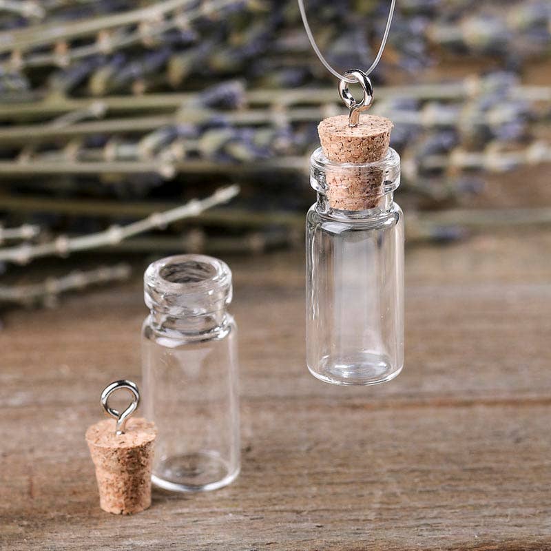 1-1/2" Miniature Corked Glass Bottle Charms