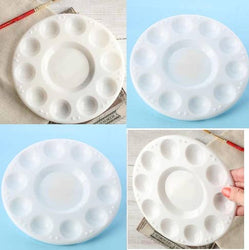 10 Well Round Plastic Paint Palette - 7" diameter Tray