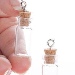 1-1/2" Miniature Corked Glass Bottle Charms