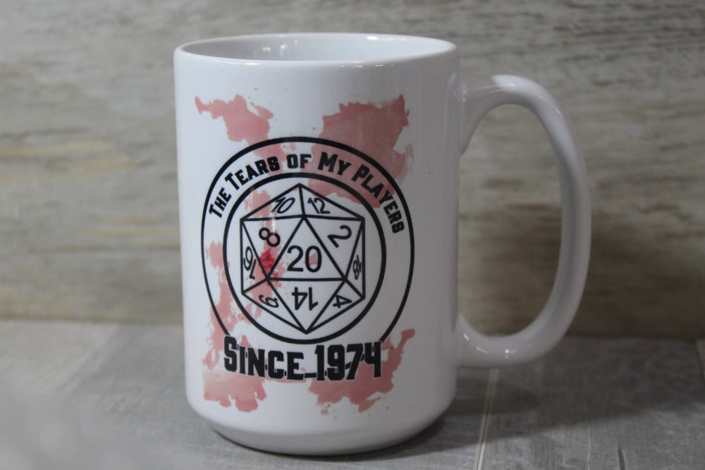 Tears of My Players D&D // 15 Oz. Ceramic Mug: White Handle