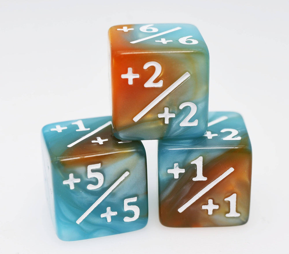 +1/+1 Blue & Gold Counters for Magic - Set of 8