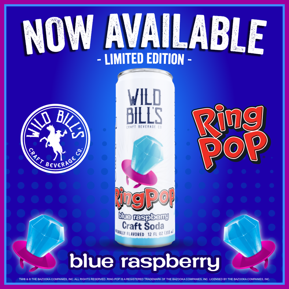 Wild Bill's - Ring Pop Soda Blue Raspberry Pure Cane Sugar