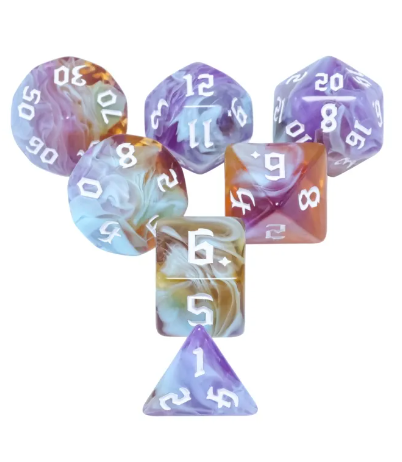 Amethyst Sunset RPG Dice Set