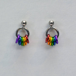 LGBTQ Rainbow Pride - Tiny Hoop Flag Earring