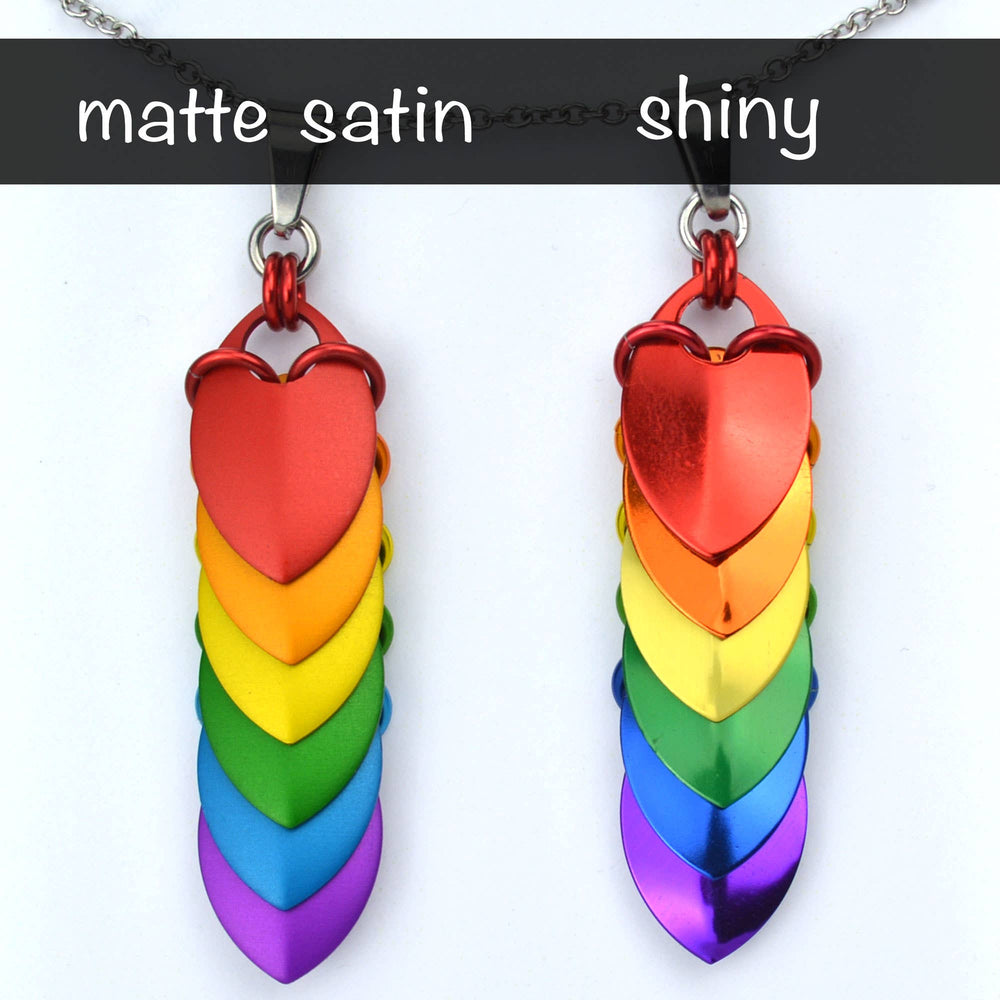 LGBTQ Rainbow Pride - Long Chevron Pendant: Shiny