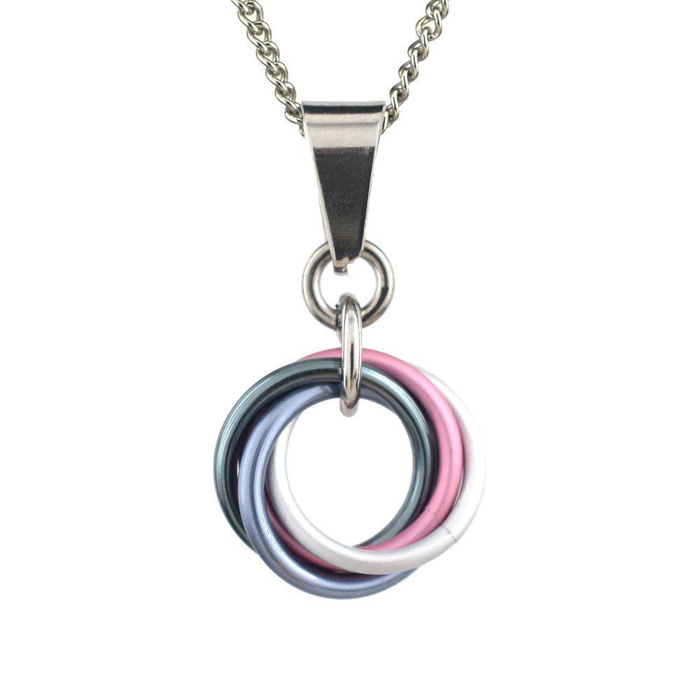 LGBTQ Pride Small Swirl Pendant - 24+ Flags: Lesbian