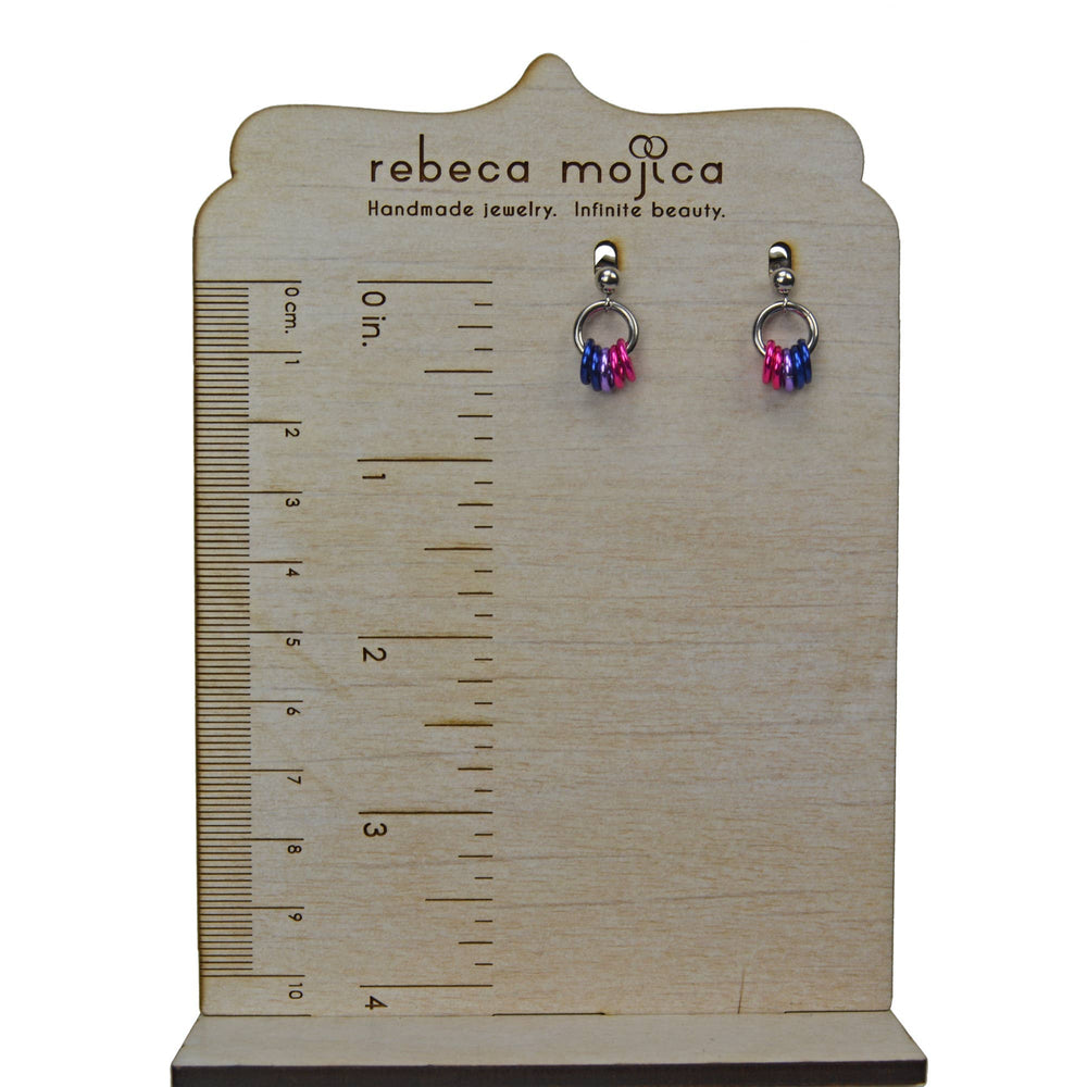 Bisexual Pride Flag - Tiny Chainmaille Earring