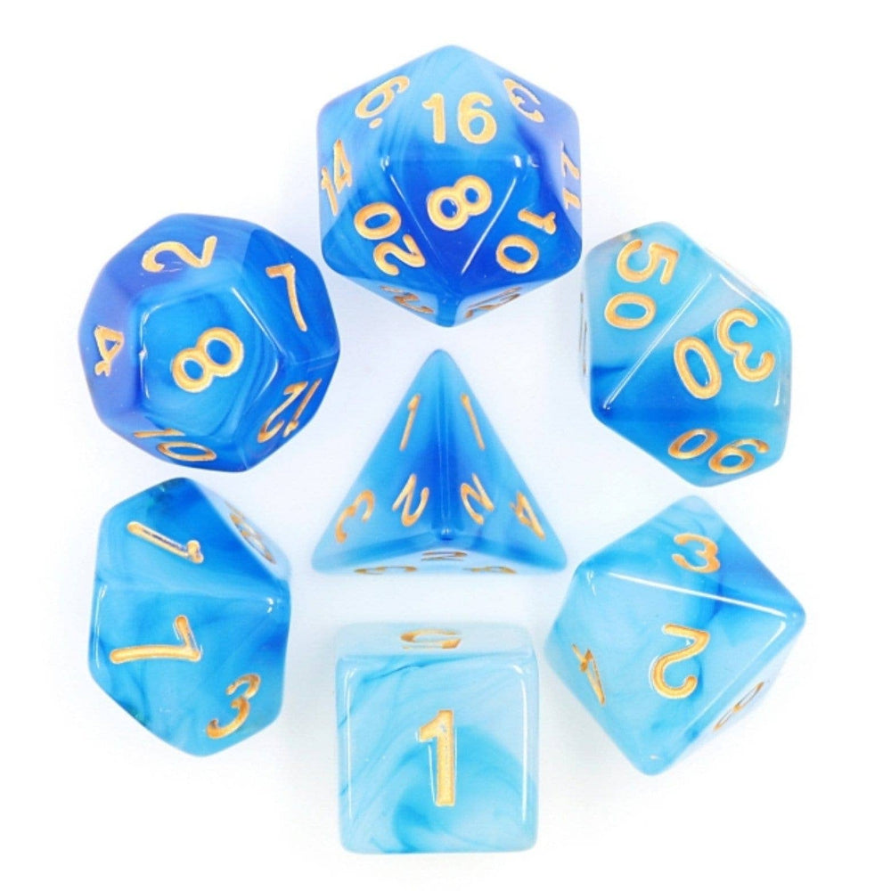 Blue Milky RPG Dice Set