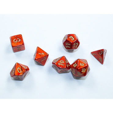 Chessex 7-Die Set Mini Scarab - Scarlet/Gold