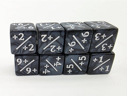 +1/+1 Pearl Black Counters with White for Magic - Set of 8