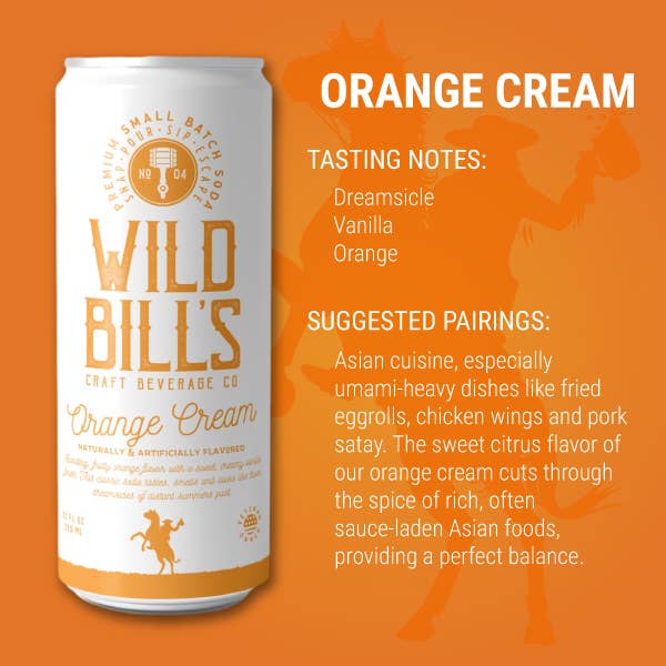 Wild Bill's - Orange Cream: Premium Cane Sugar Soda