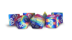 UNIQUE Sharp Edge Silicone Rubber Dice Set: Volcanic Soot