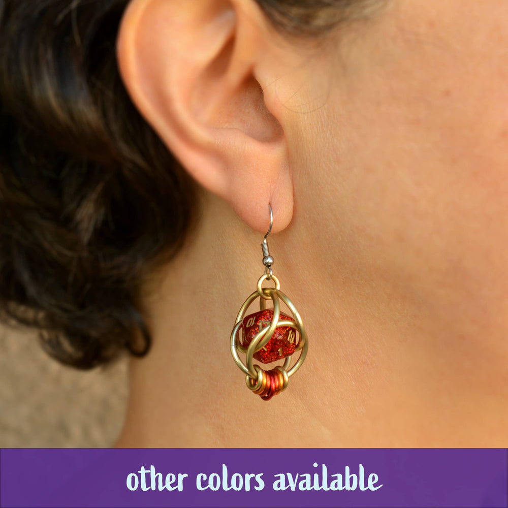 D20 Magical Butterfly Earrings - Purple & Turquoise Dice