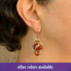 D20 Magical Butterfly Earrings - Purple & Turquoise Dice