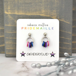 Genderfluid Pride - Tiny Hoop Flag Earring