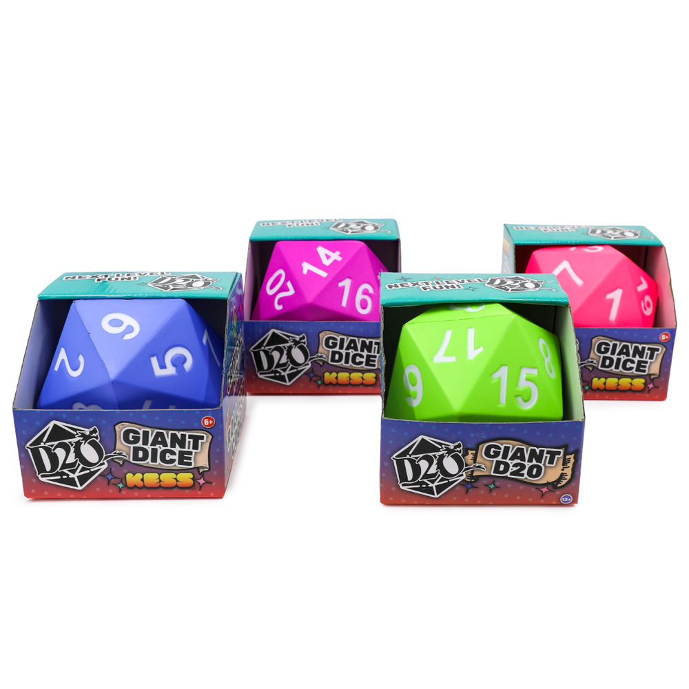 Giant D20 Foam Dice: Soft Foam Oversized 20-Sided Dice : Black/Blue/Red Assortment