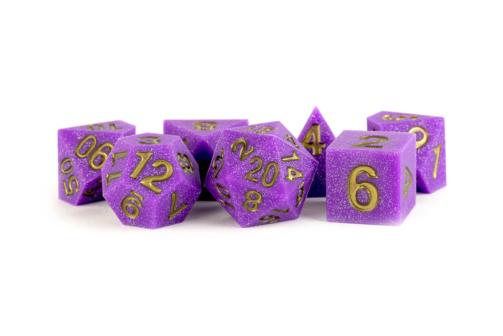 UNIQUE Sharp Edge Silicone Rubber Dice Set: Volcanic Soot