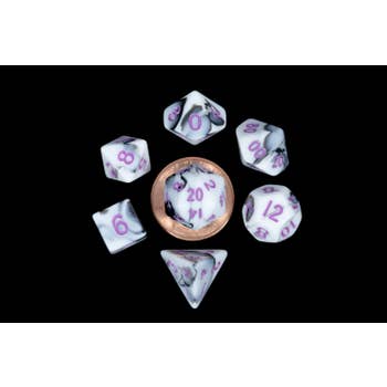 10mm Mini Dice Acrylic Polyhedral Set (24 Options): Green and Light Green with Gold Numbers