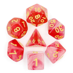 Red Milky RPG Dice Set