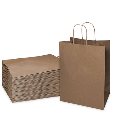 8x4.5x10.25 Tiny Kraft Paper Gift Bags: 150
