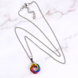 LGBTQ Pride Small Swirl Pendant - 24+ Flags: Agender