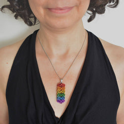 LGBTQ Rainbow Pride Flag - Rectangle Pendant