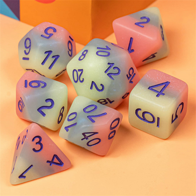 Peach Snow Cone RPG Dice Set