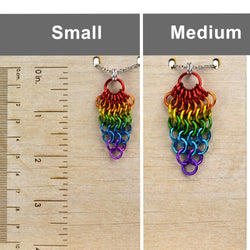 LGBTQ Pride Rainbow - Chainmaille Cluster Pendant: Small (1.75" long)