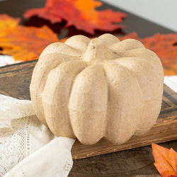 Paper Mache Pumpkin - 2-1/2" H x 3-1/4" dia