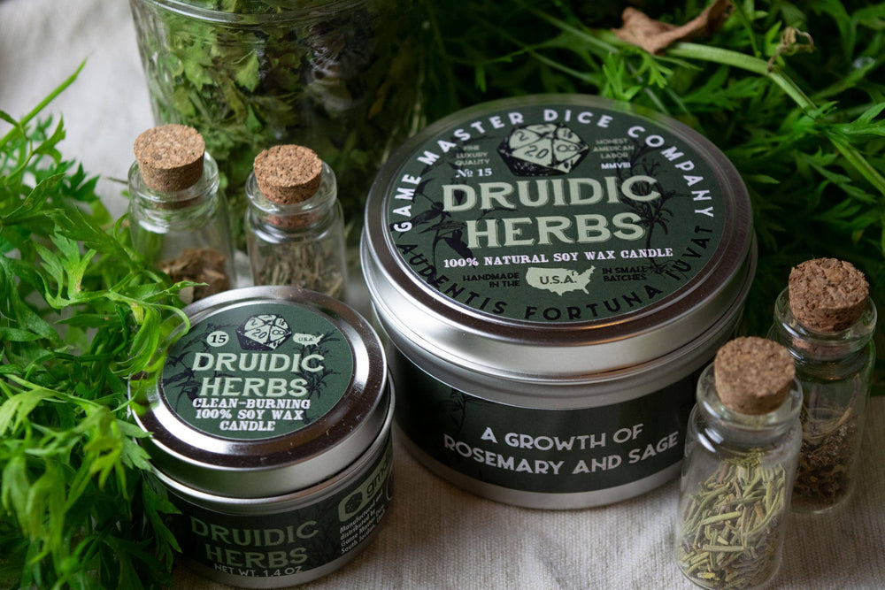 Druidic Herbs Gaming Candle: 8oz