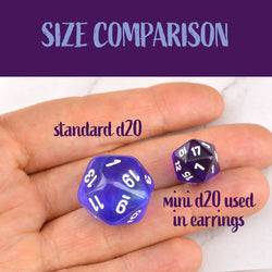 D20 Earrings - LGBTQ Rainbow or Ombre Coil: Rainbow / Purple