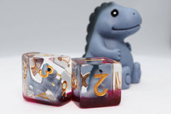 Gray T-Rex RPG Dice Set