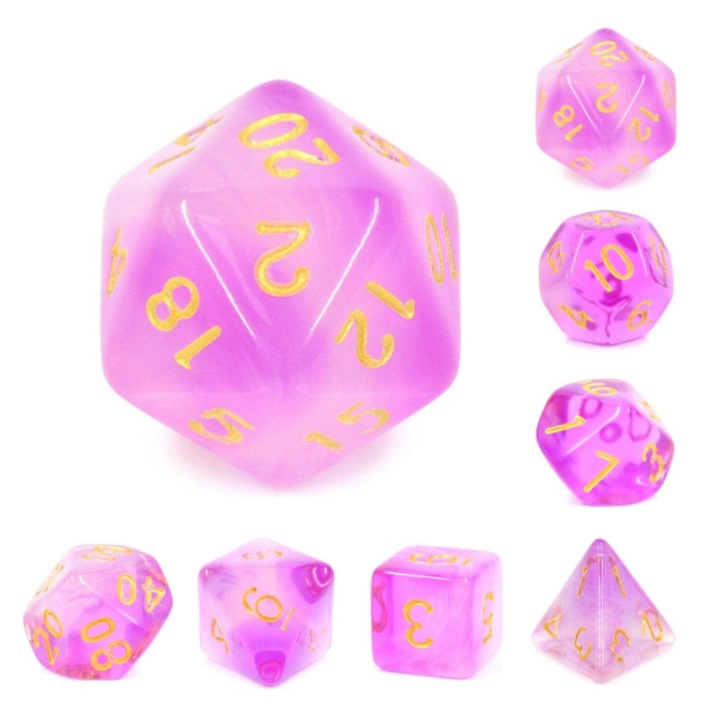 Purple Milky RPG Dice Set