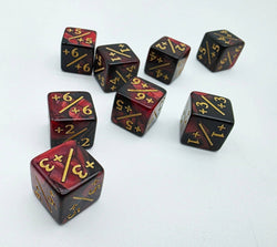 +1/+1 Red & Black Counters for Magic - set of 8