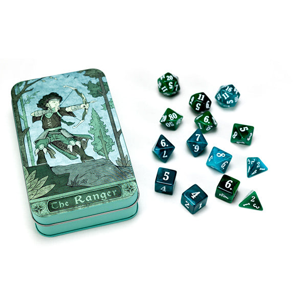 RPG Class Dice Tin - Ranger Set (14 Dice)