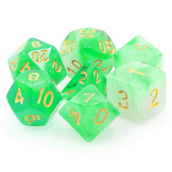 Green Silk Translucent RPG Dice Set