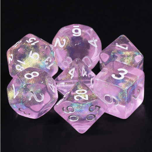 Violet Sparkle RPG Dice Set