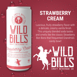 Wild Bill's - Strawberry Cream: Premium Cane Sugar Soda