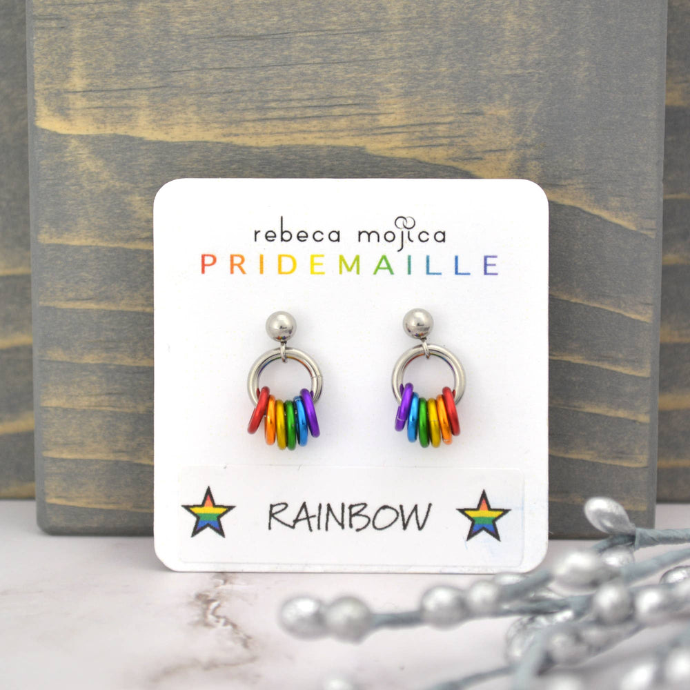LGBTQ Rainbow Pride - Tiny Hoop Flag Earring