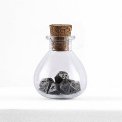 Unseelie Mini Metal RPG Dice Set  - Ancient Silver