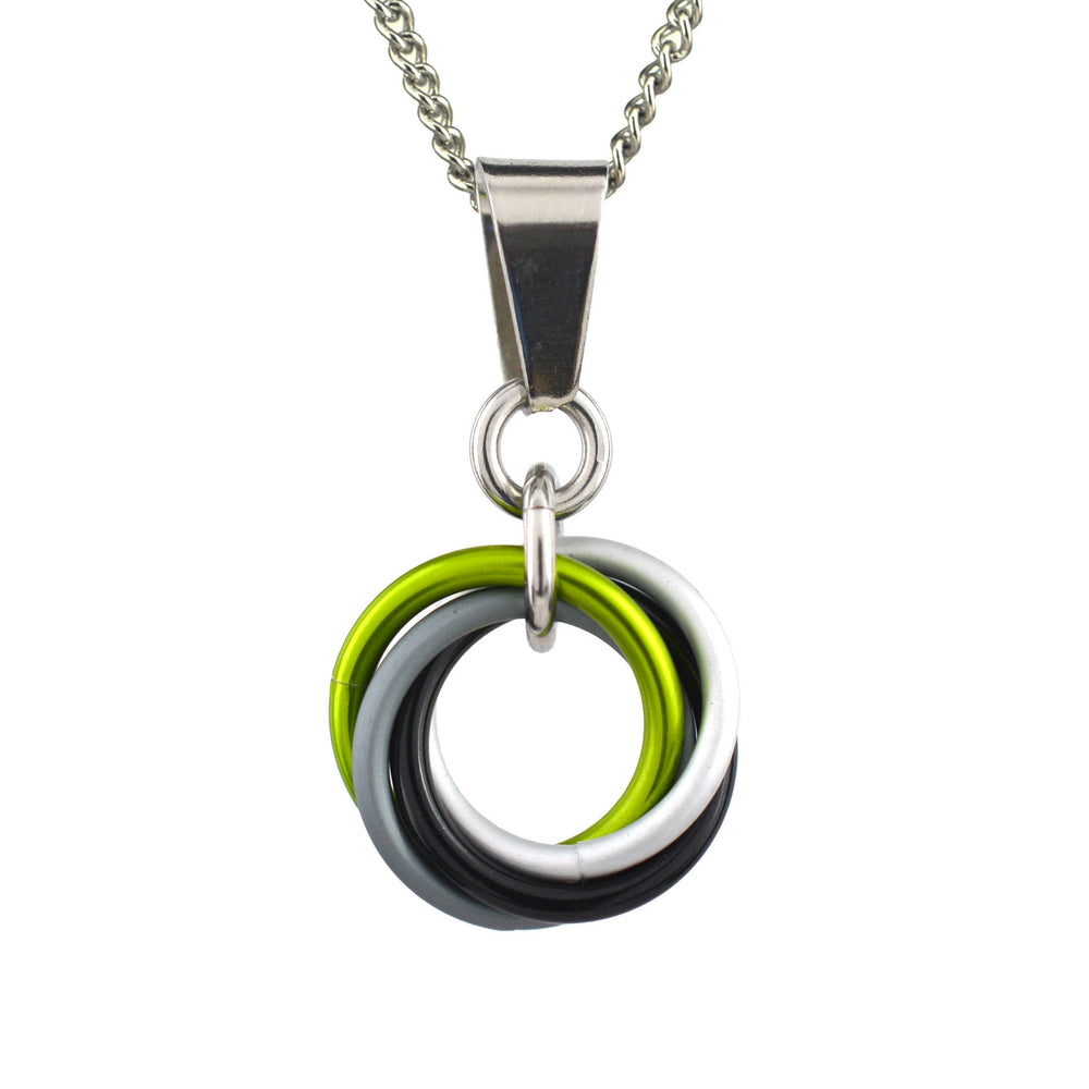 LGBTQ Pride Small Swirl Pendant - 24+ Flags: Asexual