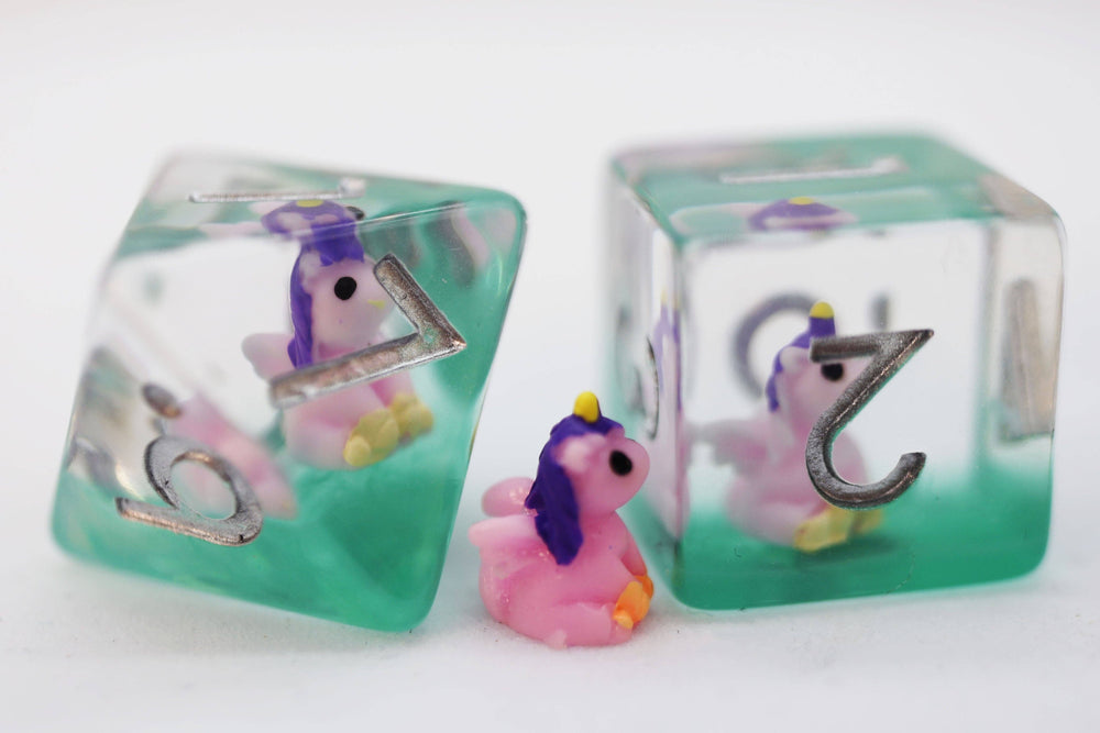 Enchanting Unicorn RPG Dice Set