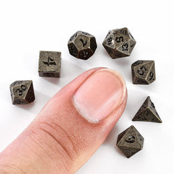Unseelie Mini Metal RPG Dice Set  - Ancient Bronze