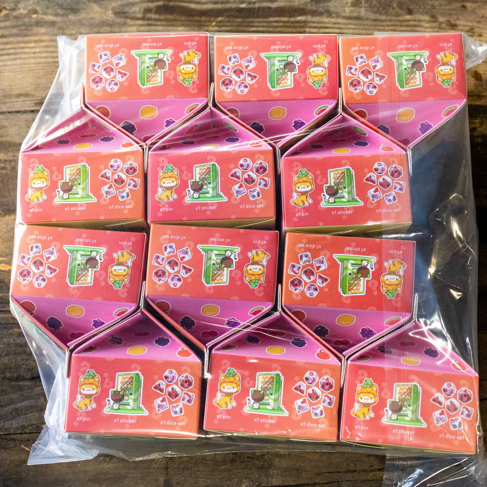 Milk Carton Mystery Dice 12 Pack Different Fruit Kawaii Cats