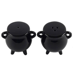 Gothic Halloween Cauldron Cruet Salt and Pepper Set