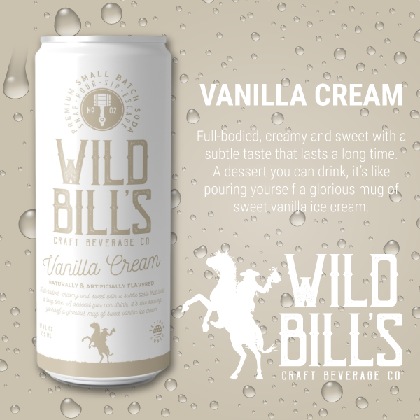 Wild Bill's - Vanilla Cream: Premium Cane Sugar Soda