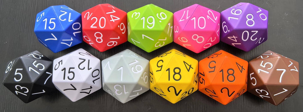 Big Foam Dice 4 inch D20's (11 colors) by Zucati: Full Kit (11 D20's)