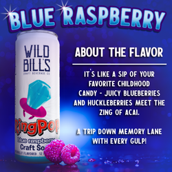 Wild Bill's - Ring Pop Soda Blue Raspberry Pure Cane Sugar