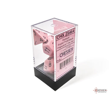 Chessex 7-Die Set Opaque - Pastel Pink/Black
